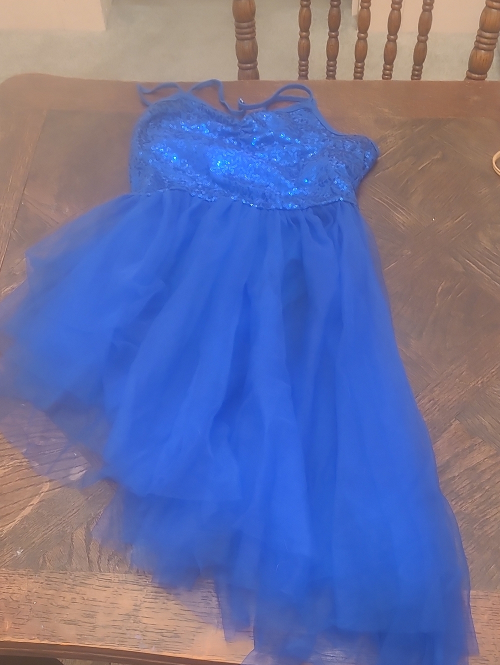 Blue Sequin Tulle Party Dress for Girls